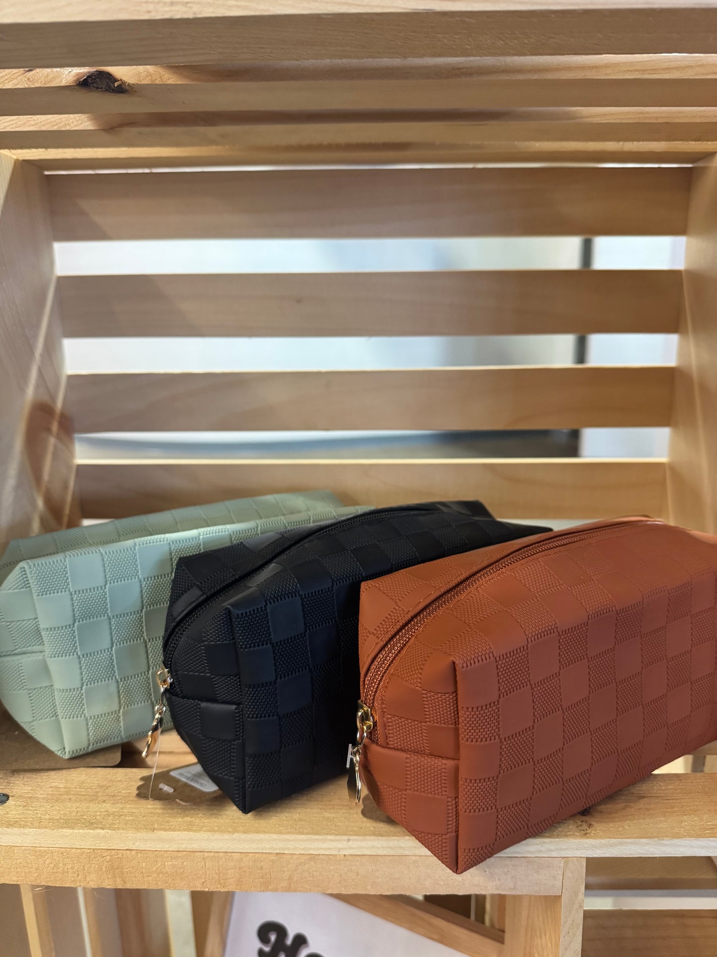 Checkered Makeup Pouch