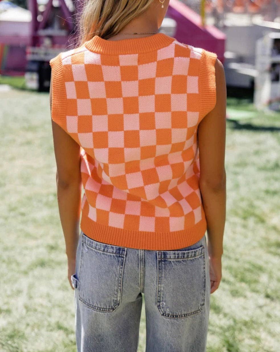 Checkered Sweater Vest