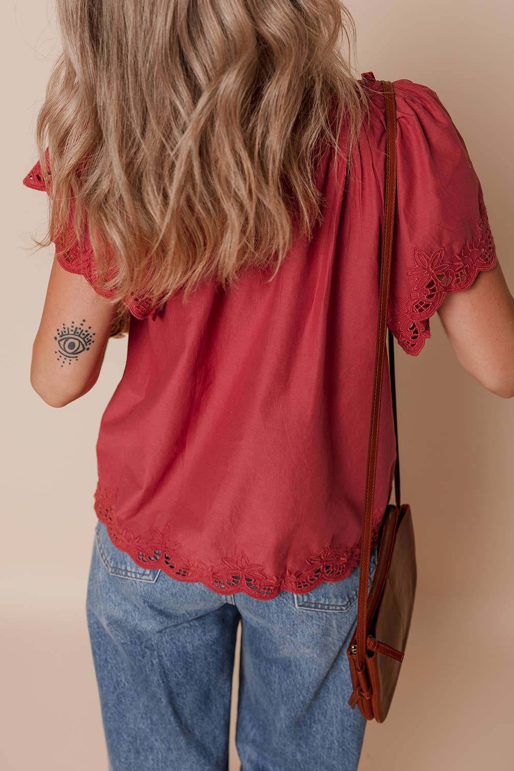 Red Floral Blouse