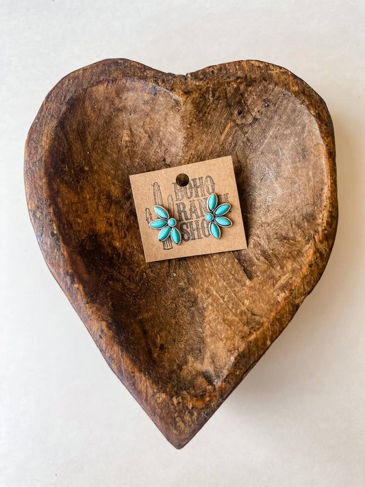 Turquoise Flower Earrings