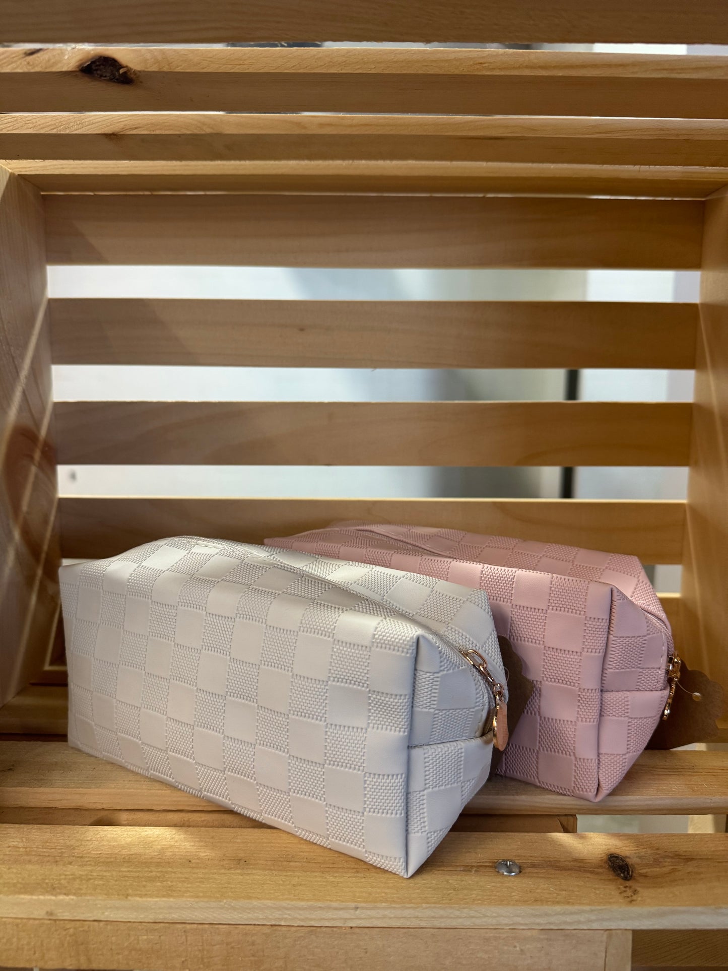 Checkered Makeup Pouch