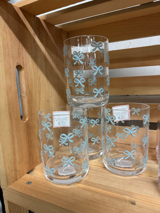 Blue Bow Plastic Cup