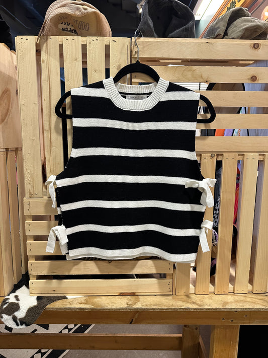 Black and White Sweater Vest