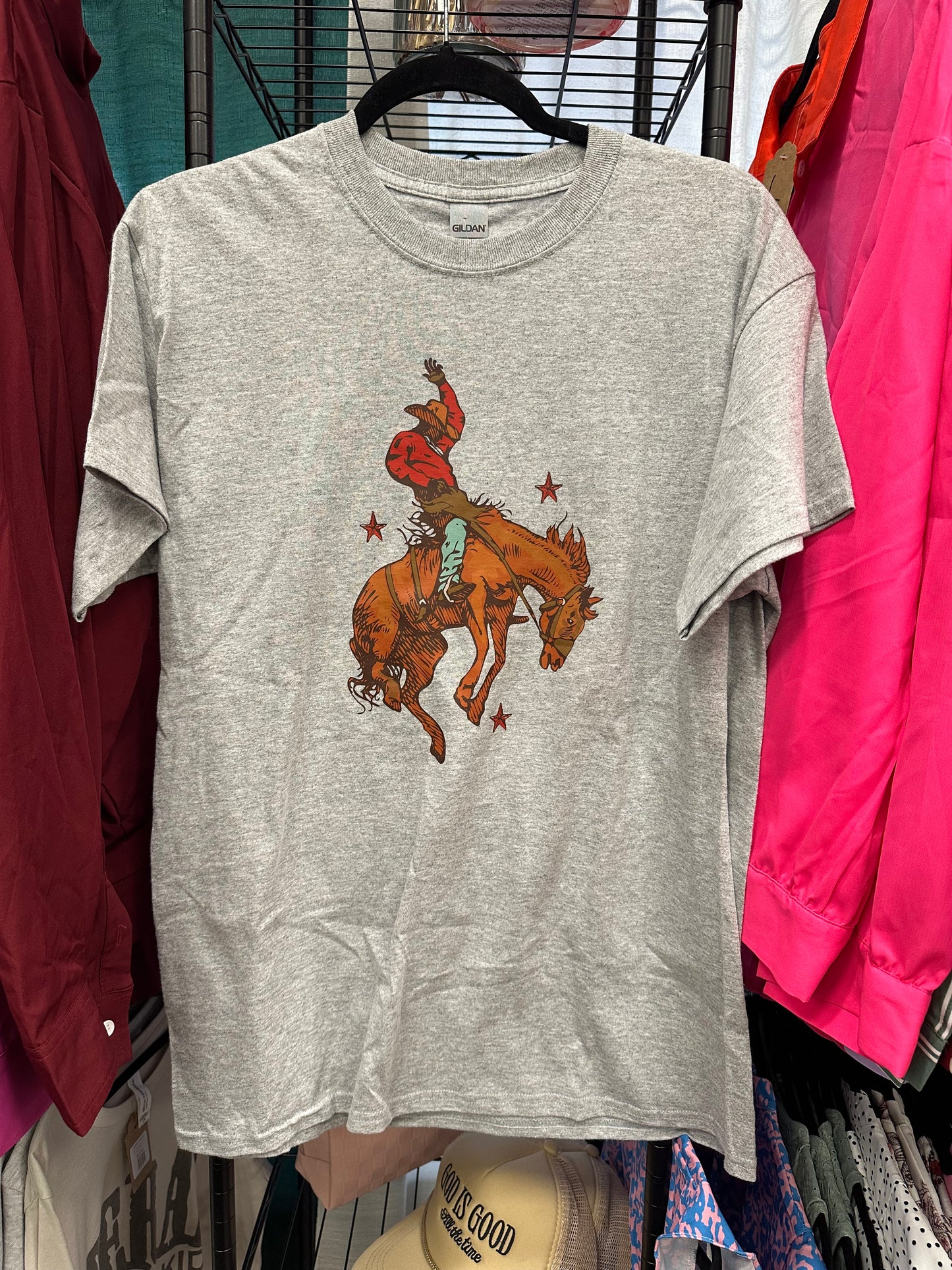 Bucking Horse Grey Tee